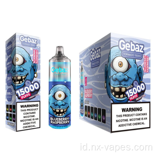 Gebaz tornado 15000 puff vape sekali pakai